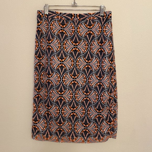 Eva Franco Dresses & Skirts - Anthropologie Eva Franco Blue & Pink Lace Skirt